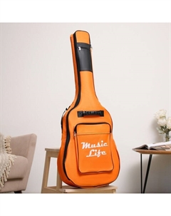 Чехол для гитары, премиум, оранжевый, 106×43×12 см Music life