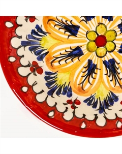 Конфетница "Риштанская керамика" 15см красная Шафран