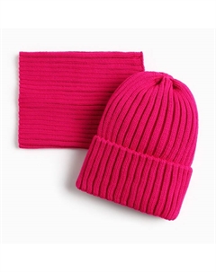 Комплект для девочки (шапка, снуд), цвет фуксия, размер 50-54 Текстильторг
