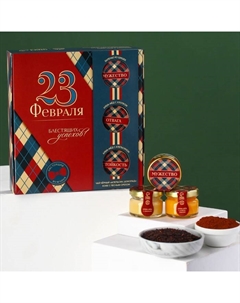 Подарочный набор «Блестящих успехов», чай 50 г, кофе 30 г, крем-мед 2 шт. Фабрика счастья