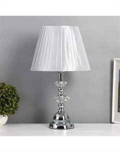 Лампа настольная «Антураж» 1×40 Вт Е27+ LED подсветка 3 Вт хром 28×28×46 см Risalux