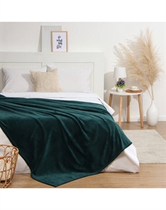 Плед «», 200×220 см,100% п/э, корал-флис, изумрудный Этель