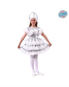 Костюм карнавальный «Снежинка», платье, кокошник, рост 98-104 см Страна карнавалия