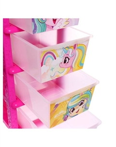 Комод пластиковый «Милые единорожки», 5 секций Соломон