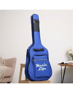 Чехол для гитары, премиум, синий, 106×43×12 см Music life