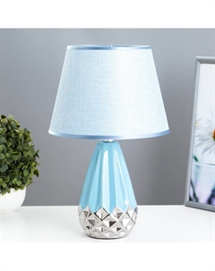 Настольная лампа «Флоренция» Е14 40 Вт голубой-хромовый 22.5×22.5×35 см Risalux