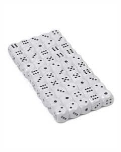 Кубики игральные, 1,6×1,6 см, набор 50 шт., белые Время игры