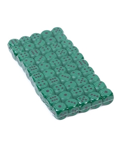 Кубики игральные, 1.6×1.6 см, набор 50 шт., зелёные Время игры