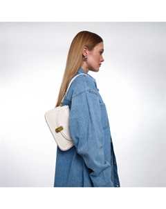 Сумка женская на клапане, средний размер, цвет молочный Textura