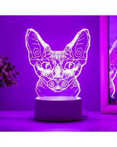 Светильник 3D «Сфинкс», LED-ночник, белый 11×9.5×13 см Risalux