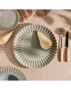 Блюдо SL Home «Эхо Крита», d=25.5 см, фарфор, голубое Sima-land home