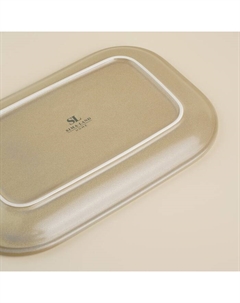 Блюдо фарфоровое SL Home «Песчаный бриз», 24.5×16.5 см, бежевый Sima-land home