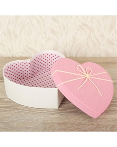 Набор подарочных коробок сердце 3 в 1, белый - розовый, 21×19×9 - 15.5×14×6 см Upak land