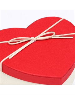 Набор подарочных коробок сердце 3 в 1,, белый - красный, 21×19×9 - 15.5×14×6 см Upak land