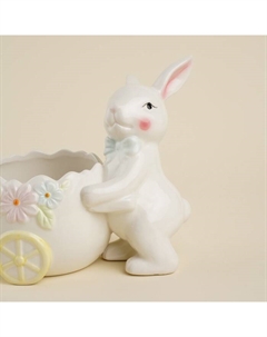 Конфетница SL Home «Лесные кролики», 600 мл, 17.5×13×16.8 см, керамика, белая Sima-land home