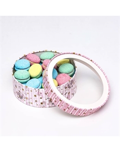 Коробка для макарун тубус с окном « Мода » 21×21×7 см Upak land