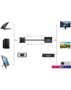 Адаптер CM513 50945 HDMI/3.5 мм - VGA Ugreen