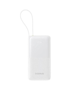 Внешний аккумулятор Bipow 2 Digital Display Power Bank With Built-in USB-C Cable 20000mah 20W (белый) Baseus