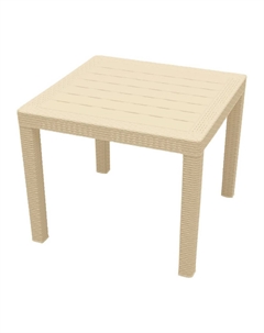 Стол пластиковый малый Rattan 789х789х701мм, сливочный Ingreen