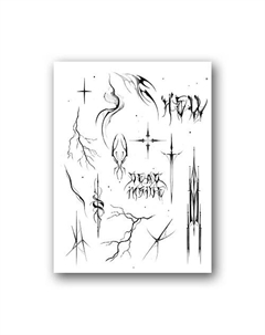 Переводная тату 10*15см (для взрослых и детей) Tatts