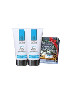 Подарочный SPA Набор №2, Крем для ног и Скраб для ног с минералами Мертвого Моря и маслами Seacare