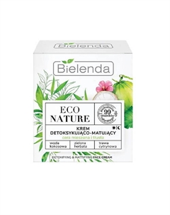 Крем матирующий ECO NATURE, Кокосовая вода+ Зеленый чай 50 Bielenda