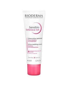 Крем насыщенный увлажняющий для чувствительной кожи лица Sensibio Defensive 40 Bioderma