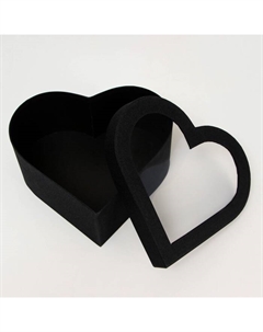 Набор коробок с окном 3 в 1 сердца L:28.5×26.3×13 M:26×24×11.5 S:23.5×21.5×10 см Upak land