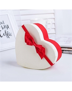 Набор подарочных коробок сердце 3 в 1, алый - белый 21×19×9 - 15.5×14×6 см Upak land