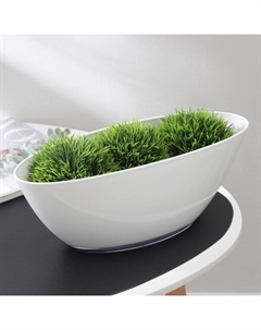 Горшок для цветов с поддоном «Лодочка», 3 л, пластиковый, белый Plast avenue