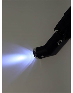 Зонт автоматический «Однотон», с фонарем, 3 сложения, 10 спиц, R=51/58 см, D=102 см, чёрный Qf