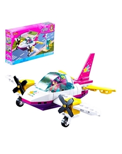 Конструктор Розовая Мечта «Пляжный самолет», 111 деталей Sluban