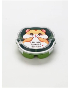 Ланч - бокс с секциями и ложкой «Сладкая булочка», 18×18×5 см Сима-ленд