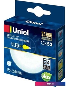 Светодиодная лампочка GX53 8Вт 4000K PLZ01WH UL-00001671 Uniel