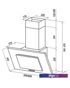 Кухонная вытяжка Bell 60 (черный) Homsair
