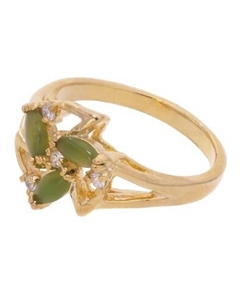 Кольцо с нефритом "Звезда" Lj