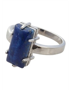 Кольцо родированное с лазуритом "Марго" Lj