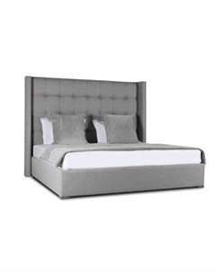 Кровать berkley winged box tufted bed collection 200 200 серый 218x160x215 см Idealbeds
