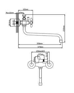Смеситель B22-071D (синий/хром) Эверест