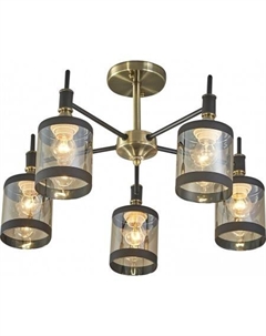 Люстра средней высоты Detroit 599/5P E27*60W Antique brass/Black Escada