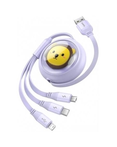 Кабель CB000063 USB Type-A - Lightning/USB Type-C/microUSB (1.1 м, фиолетовый) Baseus