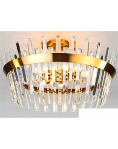 Припотолочная люстра Steccato 10111/8 Strotskis (золотая бронза/прозрачный хрусталь) Евросвет
