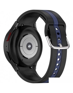 Ремешок Sport Line силиконовый для Samsung Galaxy Watch4/5/6 (20 мм, черный/синий) Rumi