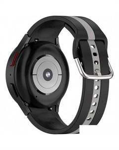 Ремешок Sport Line силиконовый для Samsung Galaxy Watch4/5/6 (20 мм, черный/серый) Rumi