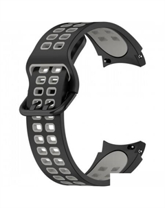 Ремешок Extreme силиконовый для Samsung Galaxy Watch4/5/6 (20 мм, черный/серый) Rumi