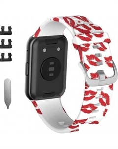Ремешок силиконовый для Huawei Watch FIT, Watch FIT Elegant (поцелуи) Rumi