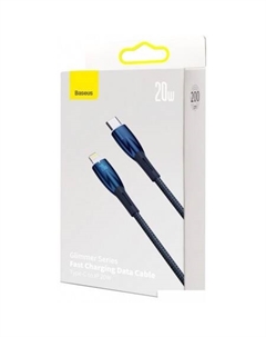 Кабель Glimmer Series USB Type-C - Lightning (2 м, синий) Baseus