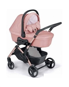 Универсальная коляска Tris Fluido Easy (3 в 1, розовый, розовое золото-черный) Cam