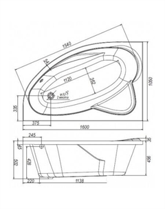 Ванна Nika 160x105 R Ventospa