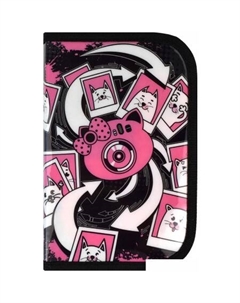 Пенал Селфи Кот 59501 (черный; розовый) Feniks